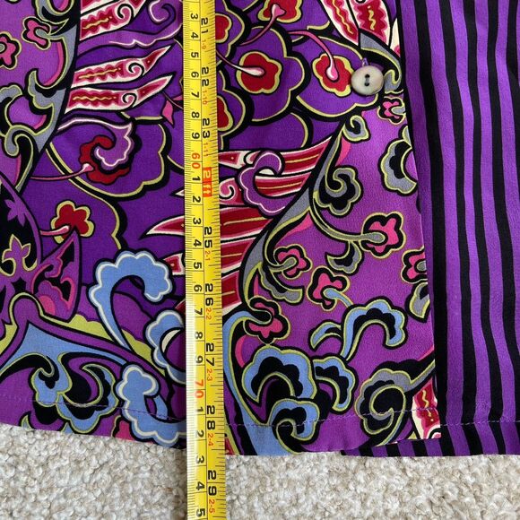 KOOS Of Course 100% Silk Shirt Top Blouse Sz Small Purple Boho Artsy Halloween - Picture 13 of 13